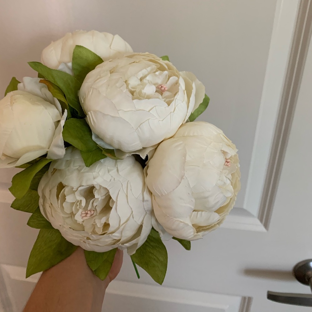 Peony faux flower bouquet
